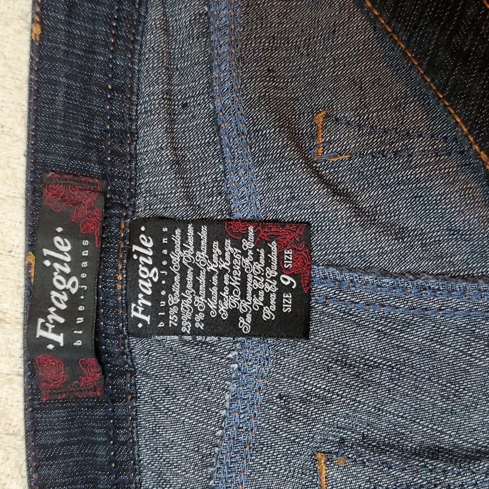 FRAGILE straight leg jeans black rinse.  New sz 9 - Picture 6 of 7